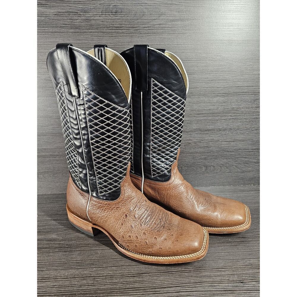 Horse Power Top Hand Kango Tobacco Smooth Ostrich 13" HP8009 Mens 13D Western